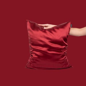 Alternative view of Silkkinen Tyynynpäällinen Tummanpunainen